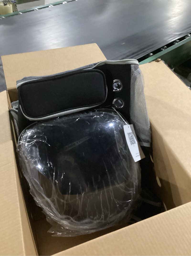 Condition photo showing As Is for Cat Backpack Carrier for Large Cats, Expandable Cat Bubble Backpack, Dog Carriers for Small Medium Dogs, Airline Approved Pet Carrier for Travel Hiking Outdoor(Black) Black Expandable