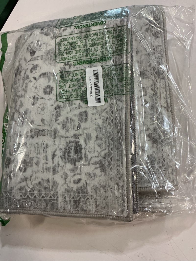 Condition photo showing Good Condition for caromio runner rug vintage distressed hallway runner rugs, washable stain resistant non-slip accent rugs oriental floral medallion country entryway carpet for laundry kitchen, grey, 2' x 6' 2' x 6' (rectangular) grey
