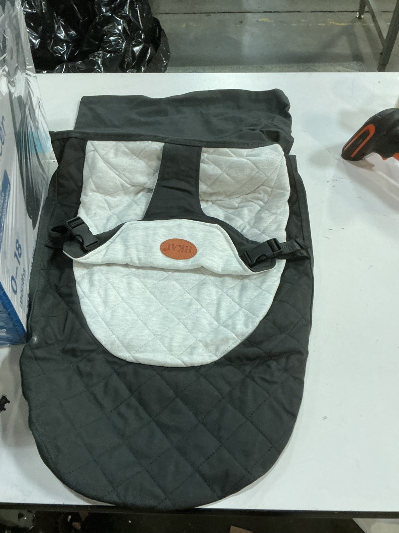 Condition photo showing As Is for HKAI Baby Bouncer, Portable Baby Bouncer Seat for Babies 0-18 Months, 100% Cotton Fabrics, 3 Modes of use with Rocker and Stationary Options, Infant Rocker Chair with Hanging Toys-Dark Grey