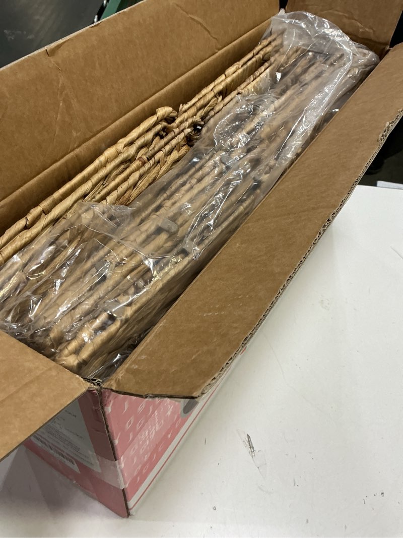 Condition photo showing Good Condition for storage baskets 11x11inch cube baskets 4 pcs baskets,foldable handwoven water hyacinth laundry organizer,cube storage baskets