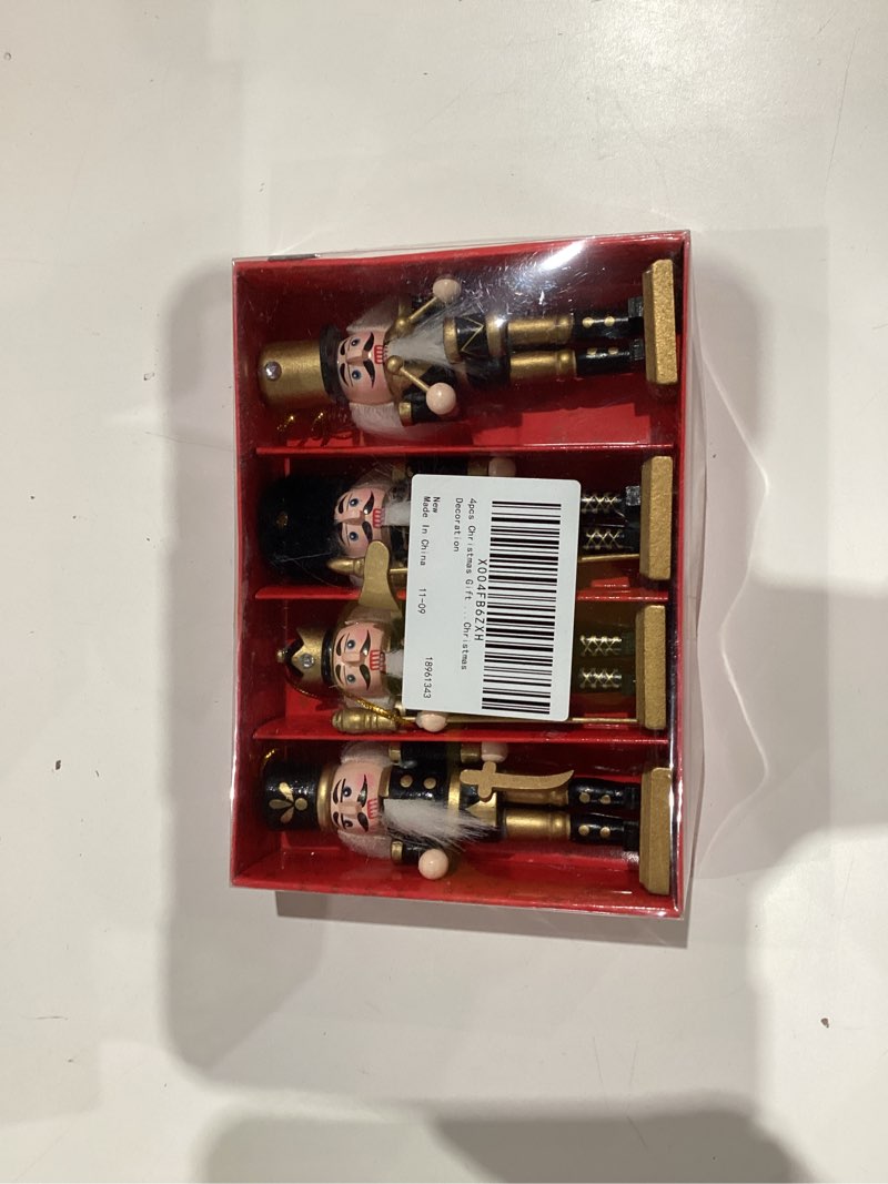 Condition photo showing New/Like New for VOSAREA 4pcs Black Gold Nutcracker Wood Nutcracker Figurine Christmas Nutcracker Xmas Desktop Nutcracker Xmas Nutcracker Festival Nutcracker Wooden Nutcracker Puppet