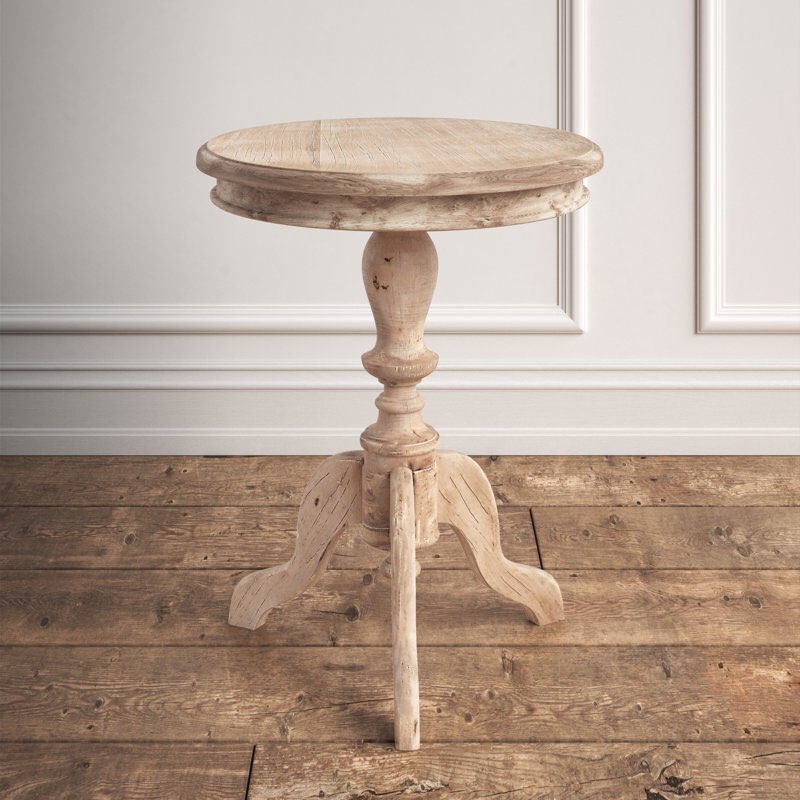 Hannelore Solid Wood Pedestal End Table