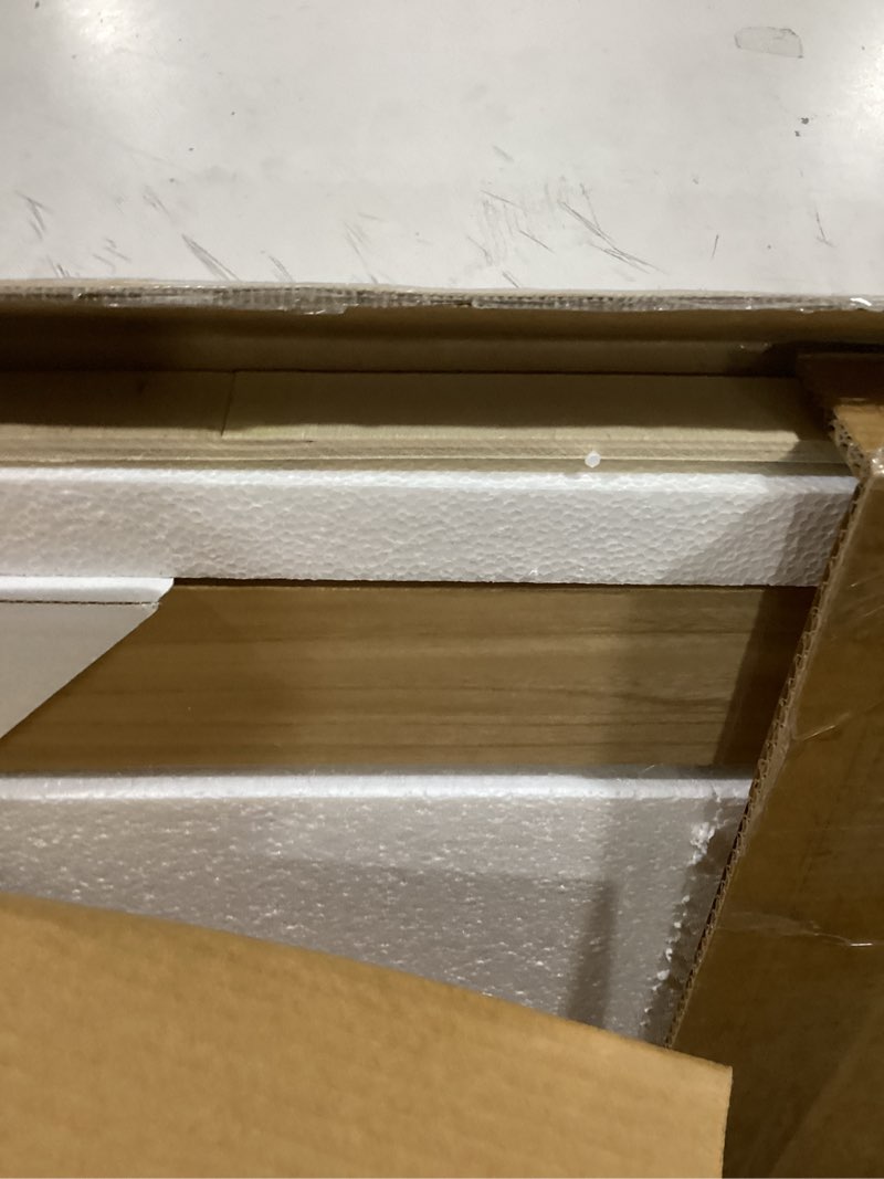 Condition photo showing Good Condition for Bathroom Mirror for Wall with Wooden Frame,36"x24"Solid Wood Vanity Mirror for Farmhouse, Bathroom, Bedroom Decor, Vertical or Horizontal Hanging(White) White 36"L x 24"W