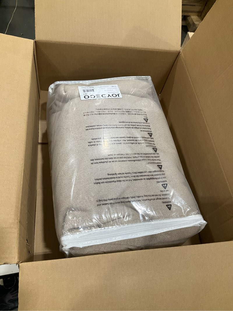 Condition photo showing Good Condition for joydeco linen curtains 90 inch length, light filtering curtains for bedroom living room, 52 inches wide faux linen drapes with rod pockets (52x90 inch, linen) thick linen 52"w x 90"l (pack of 2)