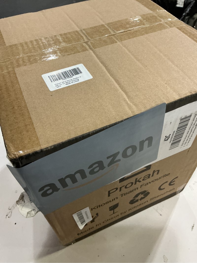 Condition photo showing Good Condition for Hookah Set Premium Modern Glass Hookah Silicone Bowl Hookah Hose with Detachable Aluminum Handle Charcoal Tongs Charcoal Holder Stainless Steel Down Stem with Diffuser for Better Smoking Clear