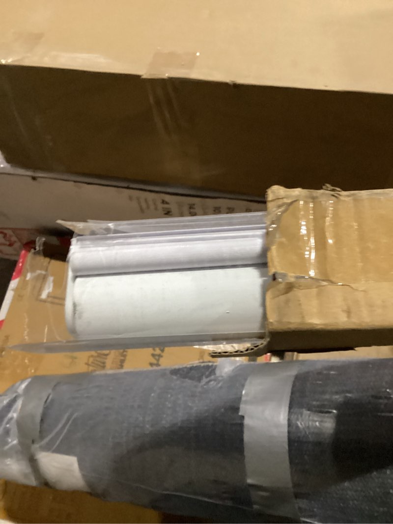 Condition photo showing As Is for Cordless Roller Shades Blackout Blinds for Windows Room Darkening Rolled Up Shades with Spring System, UV Protection Window Shades Door Blinds for Home and Office (73" W x 72" H, White) 73"W x 72"H White