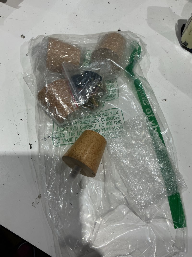 Condition photo showing As Is for 8 pcs round solid wood furniture couch legs 4 inch wooden couch feet replacement chair dresser sofa legs straight furniture legs diy projects for home