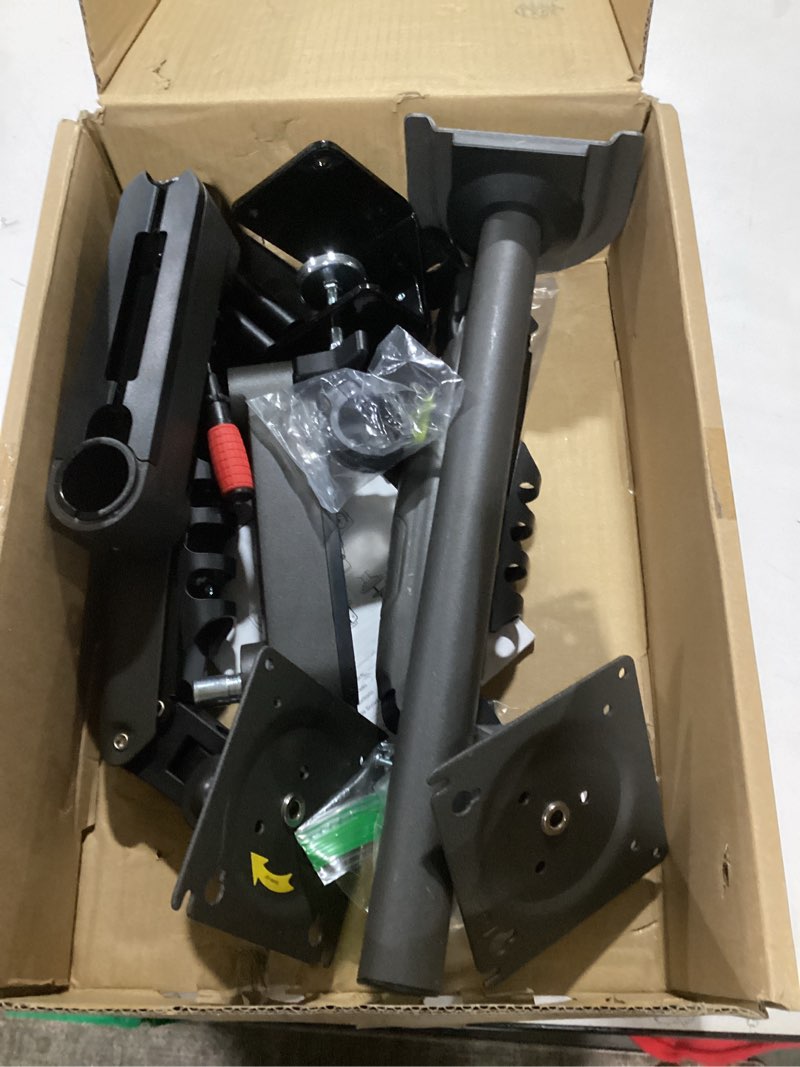 Condition photo showing As Is for HUANUO 17-32 Inch Dual Monitor Stand, Gas Spring Dual Monitor Mount, Monitor Stand 2 Monitors, Ergonomic Adjustable Tilt/Swivel/Rotate, Weight Max 19.8 lbs, VESA 75/100mm