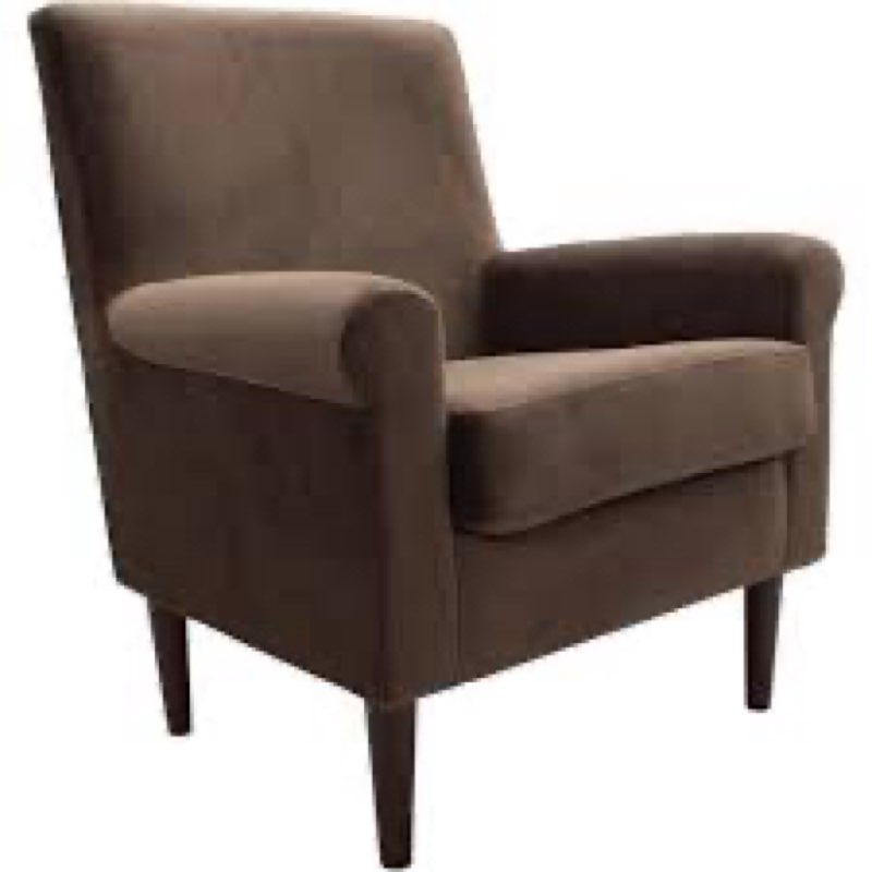 Ellis rolled arm lounge chair - pecan brown 