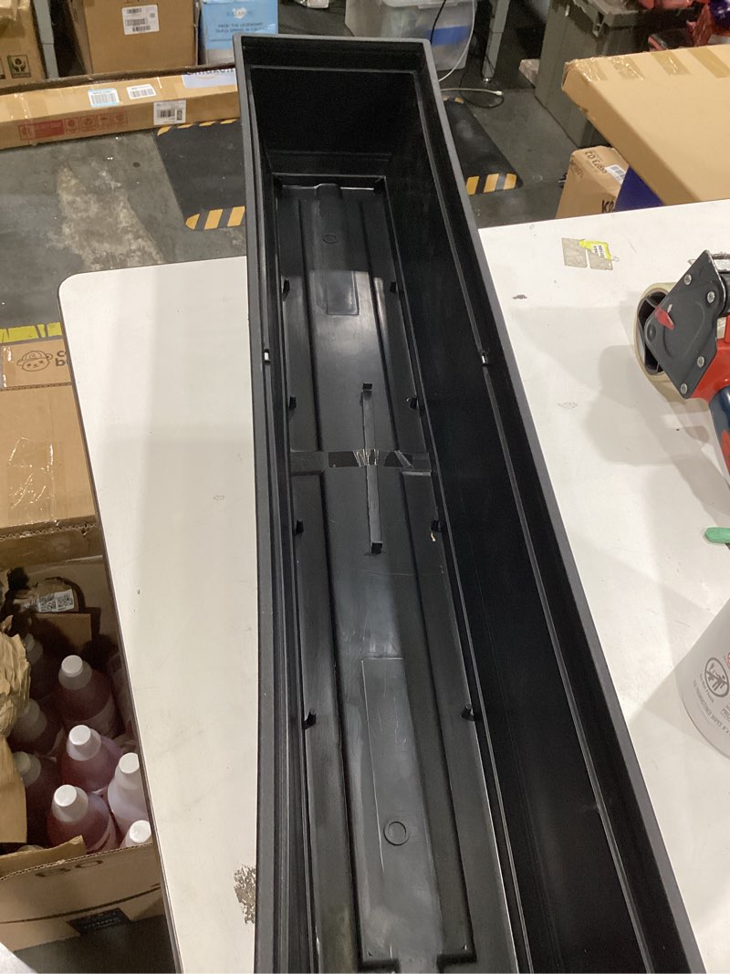 Condition photo showing As Is for style selections rectangle 35.51-in w small black recycled plastic indoor/outdoor window box
