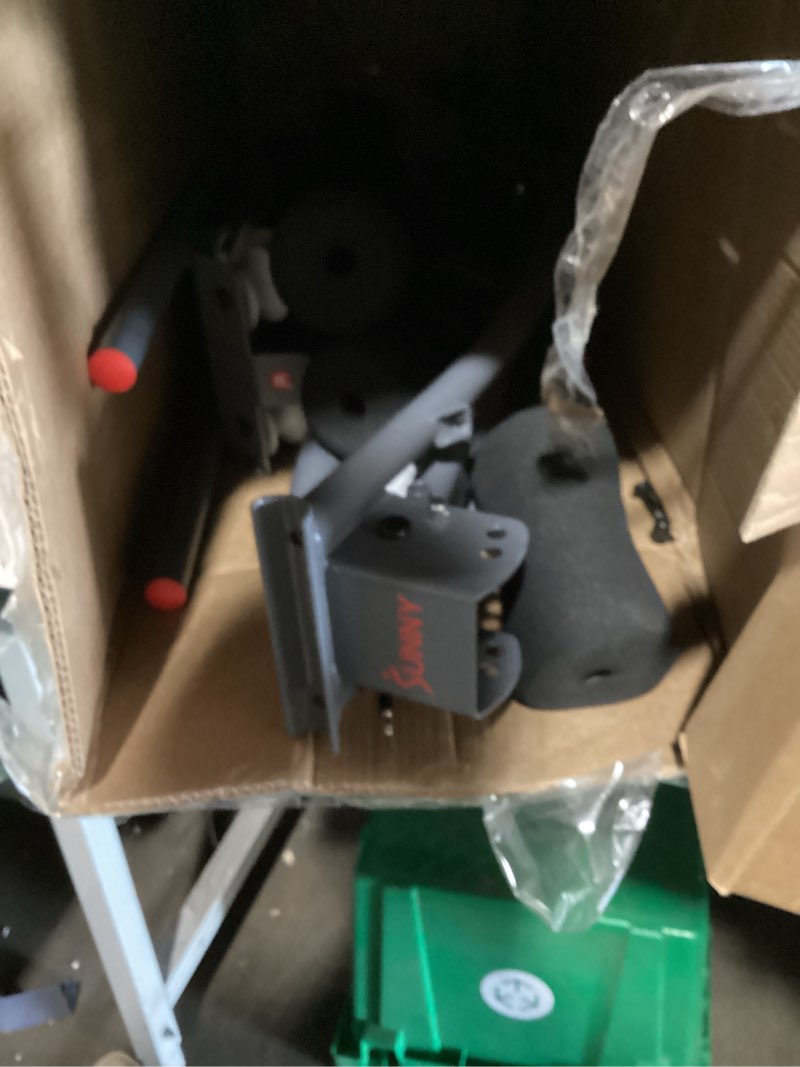 Condition photo showing As Is for sunny health & fitness waist trainer ab roller with elbow support, training wheels, foldable for home gym, abdominal exercises, core strength, glute trainer, crunch workouts with optional dip station