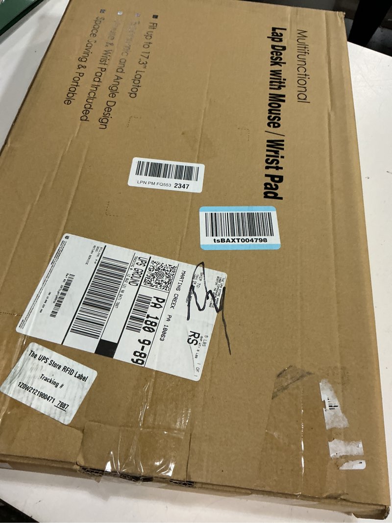 Condition photo showing Good Condition for Extra Large Lap Laptop Desk- Home Office Portable LapDesk with Mouse Pad & Wrist Rest for Notebook/MacBook/Tablet, Sofa Bed Working, Writing, Drawing (Carbon Black, Fit Up to 17-inch Laptops)