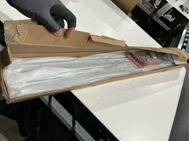 Condition photo showing New/Like New for ceiling curtain track, curtain track with roller hooks, 9ft - 12ft ceiling mounted rail set for room divider, white 9ft - 12ft white