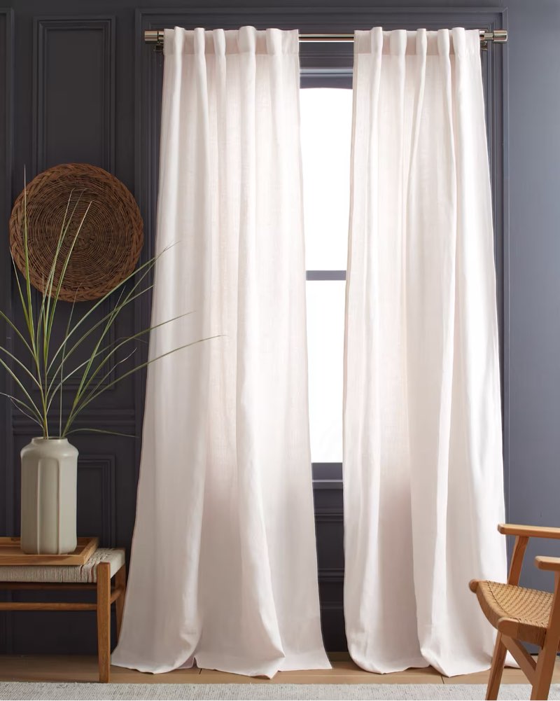 quince heavyweight european linen curtain white 