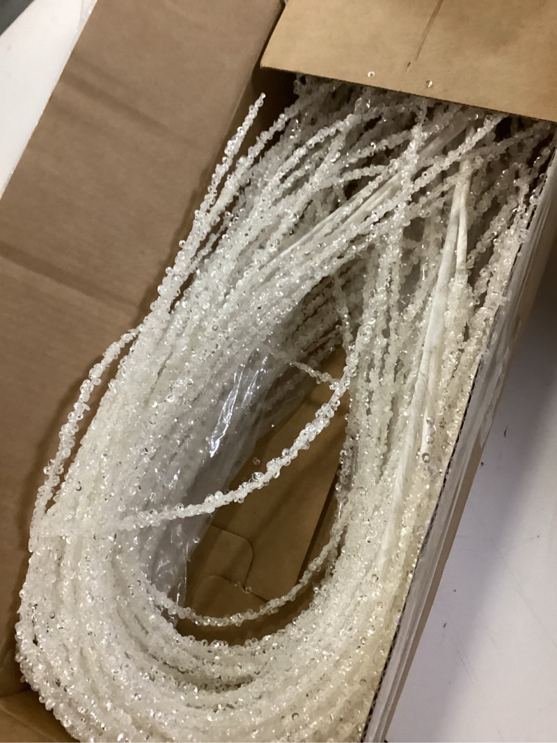 Condition photo showing Good Condition for KI Store White Dripping Sequin Christmas Tree Picks Spray 6pcs Cascading Christmas Picks for Xmas Tree Garland Decorations