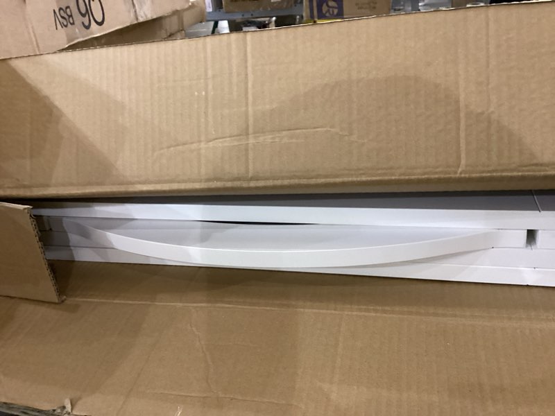 Condition photo showing New/Like New for SPIRICH 96-inch Extra Wide 30-inches Tall Dog Gate with Door Walk Through, Freestanding Wire Pet Gate for The House, Doorway, Stairs, Pet Puppy Safety Fence, Support Feet Included (White) White ?4 Panels with Door?96"W x 30"H