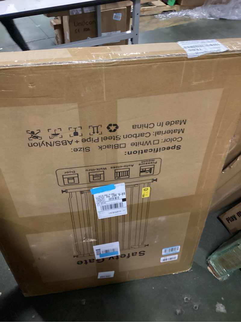 Condition photo showing New/Like New for WAOWAO Extra Tall 40.55" Baby Gate 29.92-63.38" Wide Pressure Mounted Walk Through Swing Auto Close Safety White Metal Toddler Child Dog Pet for Indoor Stairs,Doorways,Kitche White 29.92-63.38"/76-161cm