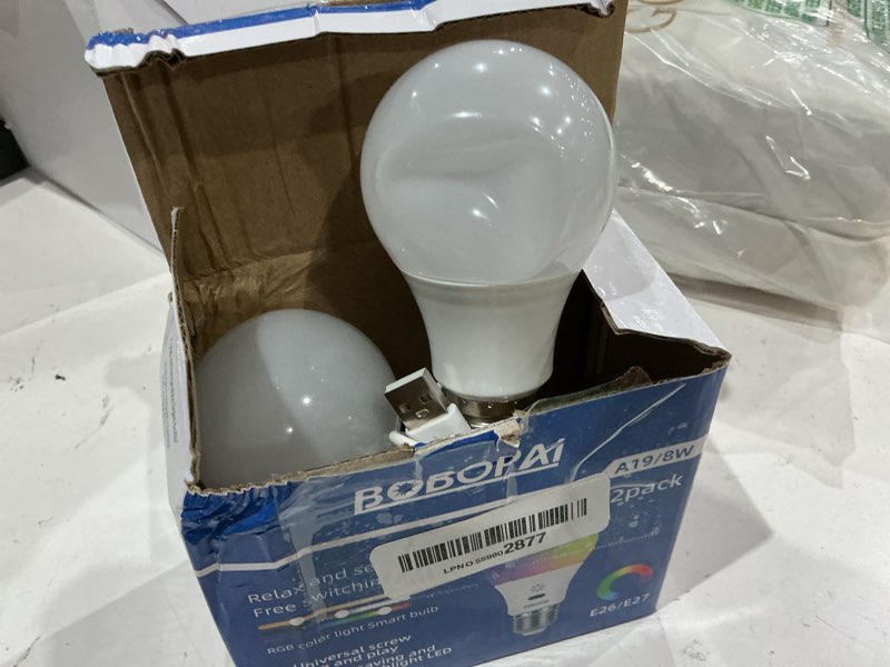 Condition photo showing As Is for led rechargeable light bulbs with remote ? touch dimmable, e26 battery operated light bulb for lamps, rgb 12 colors, 2600mah usb battery backup light bulb with timer, a19 small light bulbs 2 pack