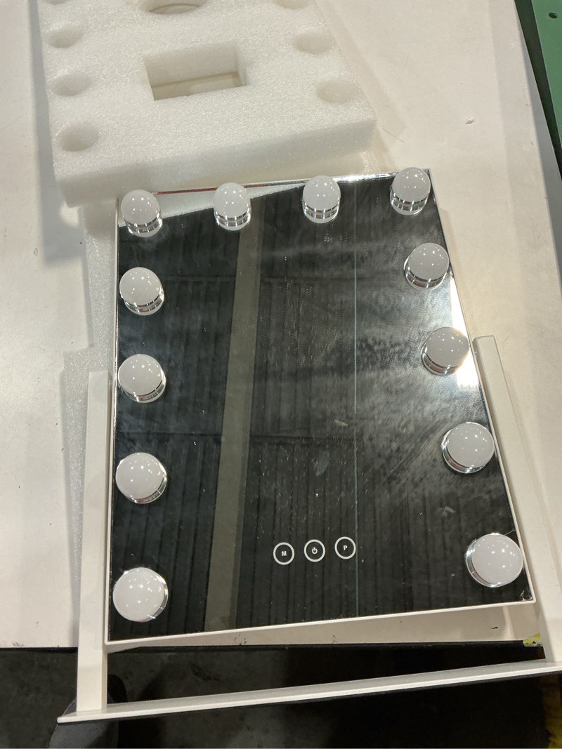 Condition photo showing Good Condition for NUSVAN Vanity Makeup Mirror with Lights,3 Color Lighting Modes Detachable 10X Magnification Mirror Touch Control,360°Rotation, White (14.6Inch) White 14.6"L x 18"W