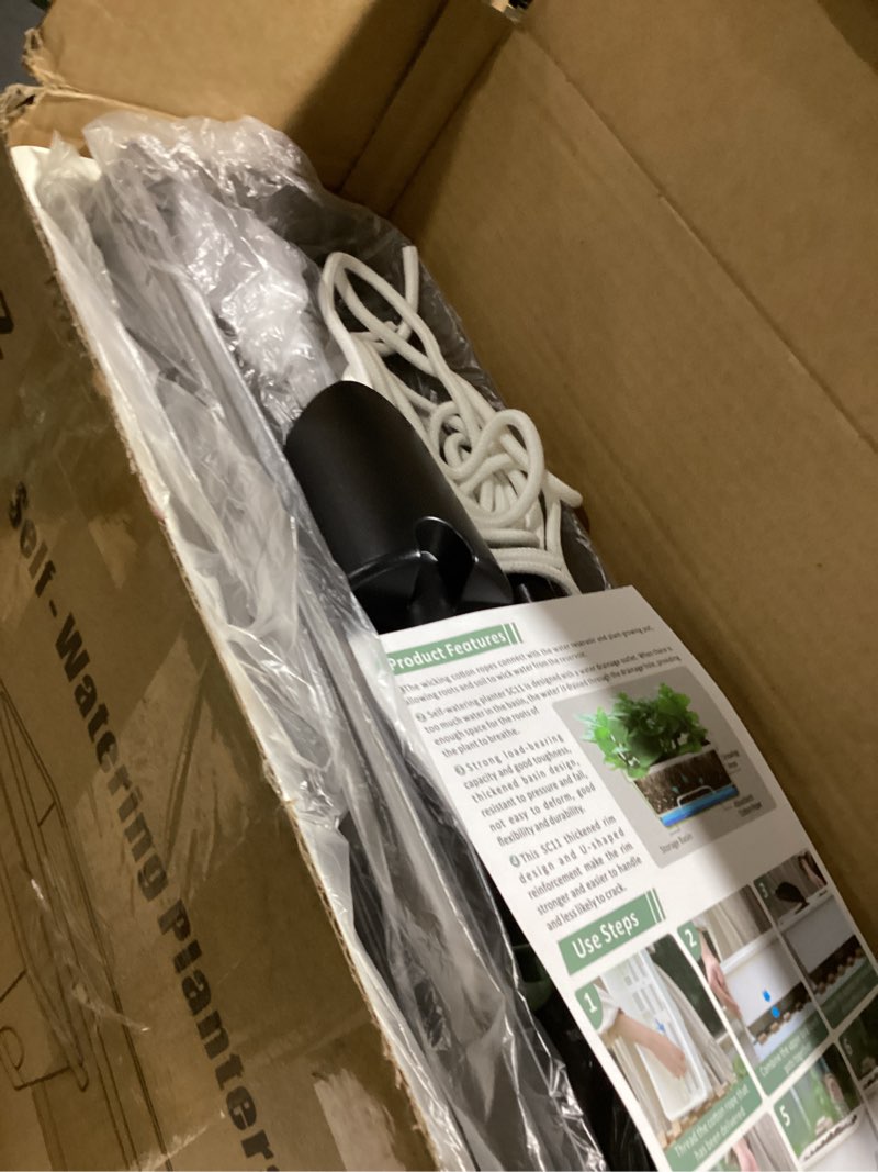 Condition photo showing Good Condition for Window Box Planter 8 Pcs, 17 Inches Rectangle Flower Pots with Drainage Holes and Trays, Vegetable Planters for Windowsill Patio Garden Balcony Home Porch Yard Indoor Outdoor (White) White 16*7*6 inch