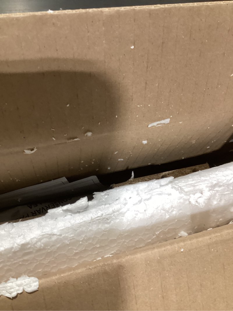 Condition photo showing New/Like New for Furinno Modern Side Table, Square Top End Table with Storage Bin, Night Stand, Bedside Table with Storage Shelf, for Living Room, Bedroom, Amber Oak Amber Oak/Black Center Bin