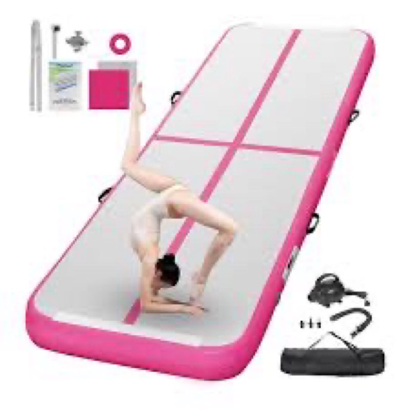 10ft air floor, 6.5ft wide tumble track pink 