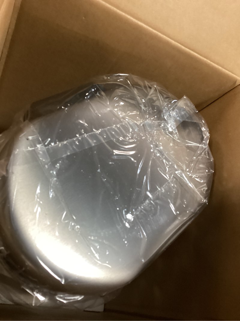 Condition photo showing Good Condition for 3.2 Gallon Small Bathroom Step Trash Can with Removable Inner Bucket,Round Stainless Steel Garbage Bin with Soft Close Lid for Bedroom(Volcanic Gray) 12L Volcanic Gray