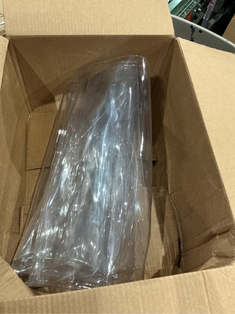 Condition photo showing As Is for royhom clear table protector 36 x 60 inch - 1.5mm thick plastic table cover, clear table cover protector rectangle, waterproof pvc desk mat for coffee table, writing desk, dining room, dresser