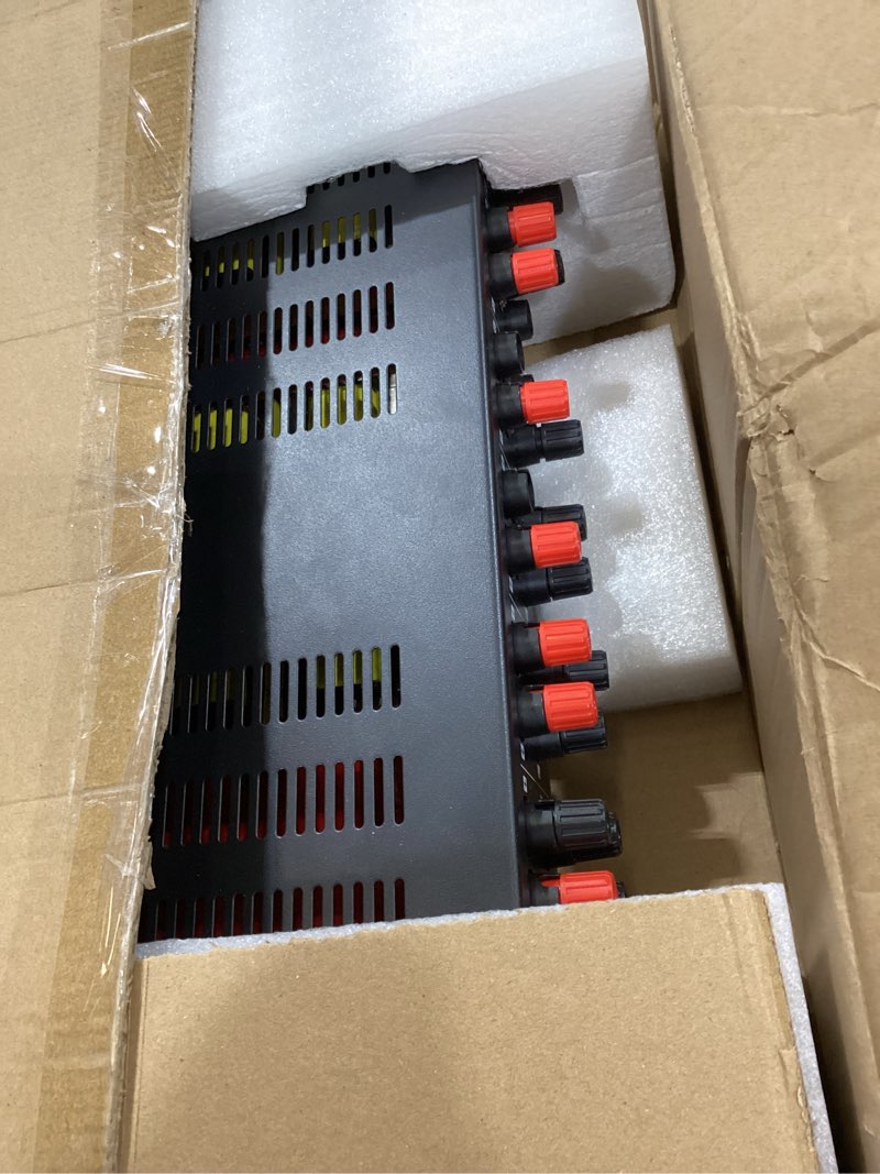 Condition photo showing As Is for Pyle 4 Channel Speaker Selector Switch - Multi Zone A B Speaker Distribution Controller Box w/Independent Audio Source Volume Control, Supports Home Theater Stereo Amplifier Receiver System - PSLSW4