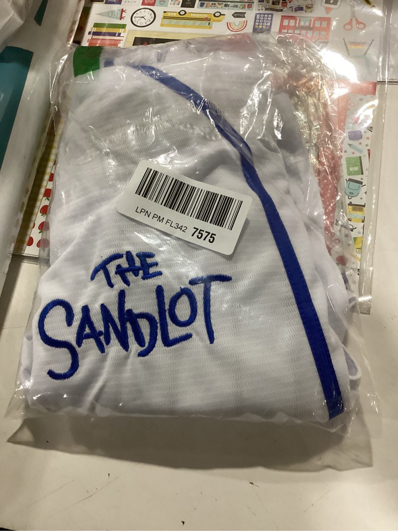Condition photo showing Good Condition for youth sandlot jersey,benny the jet rodriguez alan yeah-yeah mcclennan michael squints christmas summer jersey for girl boys' small youth 30 white blue