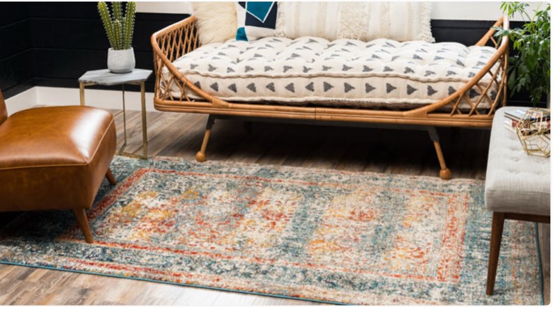 Walmoor Oriental Blue Area Rug Rug Size: Rectangle 4'1" x 6'1"
