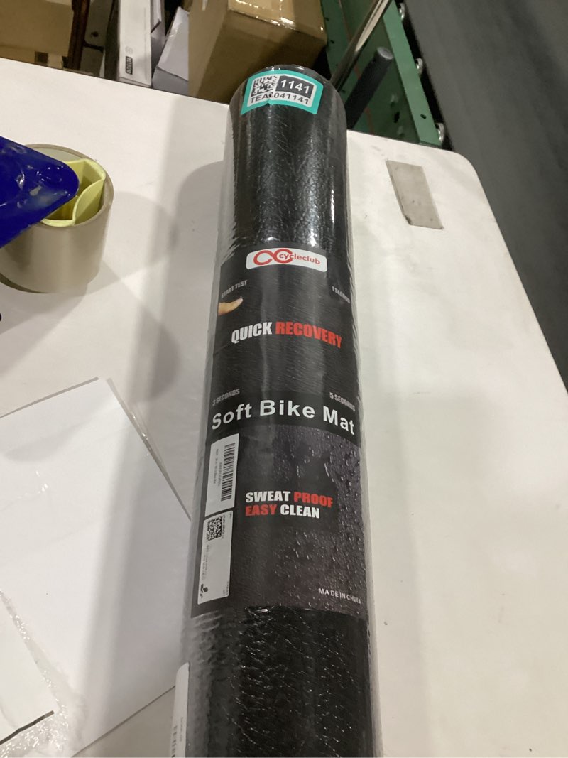 Condition photo showing New/Like New for Bike Mat Compatible with Peloton Bike,Elliptical,Treadmill Mat, 6mm Thick, Under Exercise Bike Trainer Pad for Indoor Stationary Spin Bike Gym Equipment Hardwood Floor Carpet Protector 30" X 60" (Updated 6mm Soft)