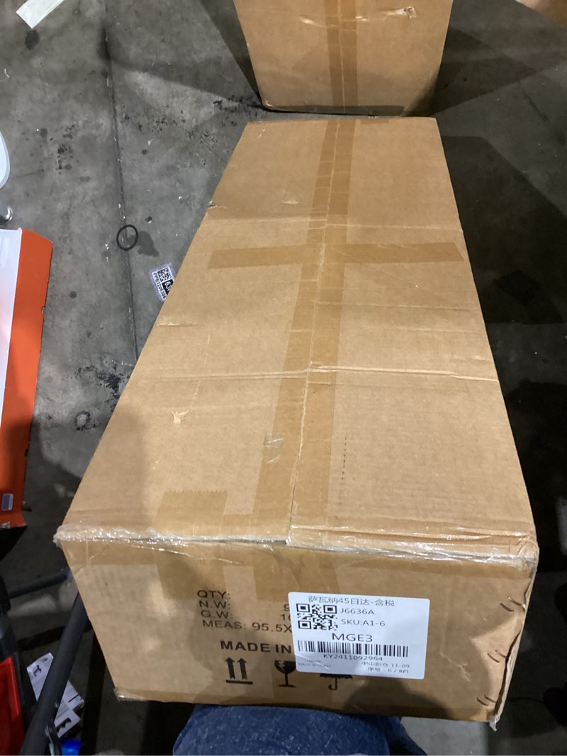 Condition photo showing New/Like New for L35'' Black Crystal Chandelier Modern Rectangular Black and Nickel Chandelier 6 Lights Rectangle Ceiling Pendant Lighting for Dining Room Kitchen Island Black & Polish Nickel L35"