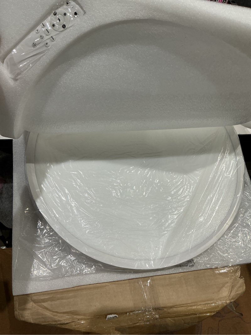 Condition photo showing Good Condition for 20 inch led flush mount ceiling light,48w ultra-thin modern round light fixture with remote,dimmable 3000k-6000k,white,4800lm,memory & night light mode for bedroom, kitchen,living room white 20inch