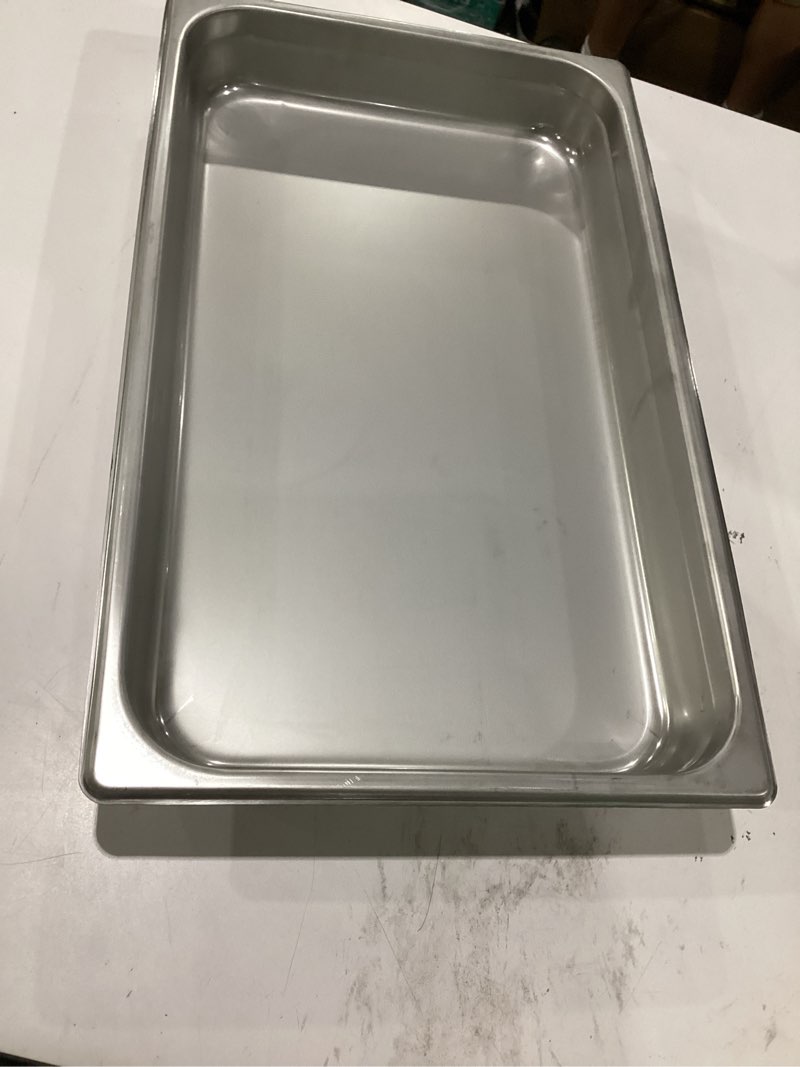 Condition photo showing As Is for winco full size stainless steel steam table pan [spjm-102]