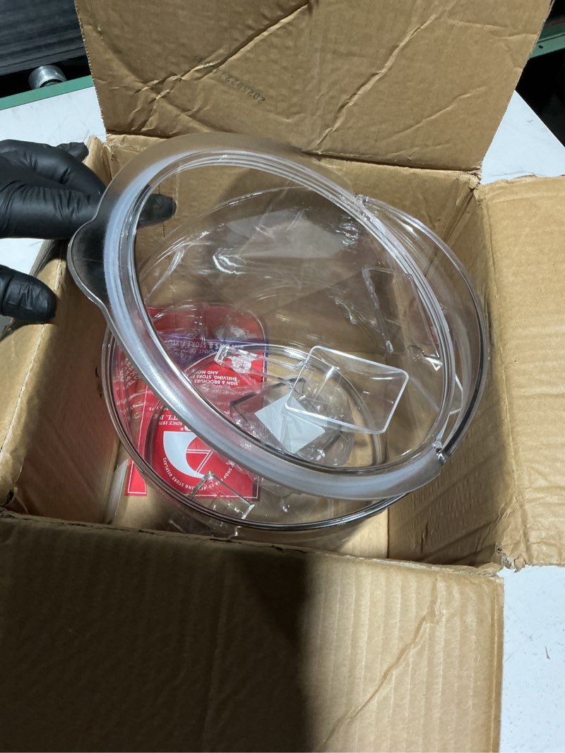 Condition photo showing Good Condition for Azar Displays 400421 Clear Acrylic Candy Bin with Scooper – 2.5 Gallon (9.47L) Commercial Grade Bulk Food Storage Container, Large Airtight Snack Bin for Candy, Cereal, Coffee, Retail & Kitchen Use