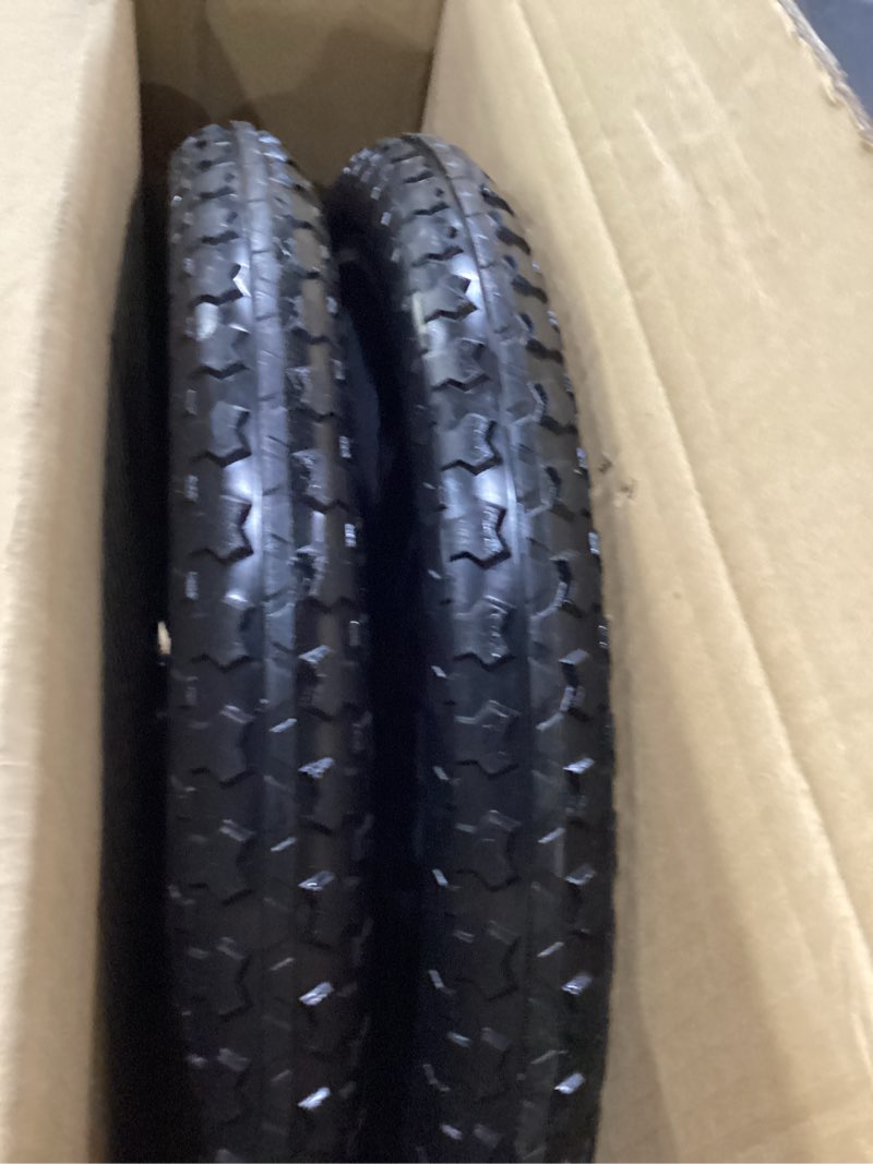 Condition photo showing New/Like New for upgraded 20" flat free wheels compatible with rubbermaid wheelbarrow tires, 20" flat free tires with 5/8" and 3/4" bearings replacement for rubbermaid cart wheels/big wheel utility carts black 5/8 inch bearing