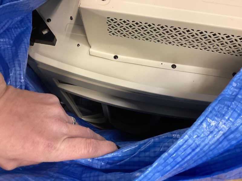 Condition photo showing As Is for duraflame® Infrared Quartz Electric Fireplace Stove Heater CREAM