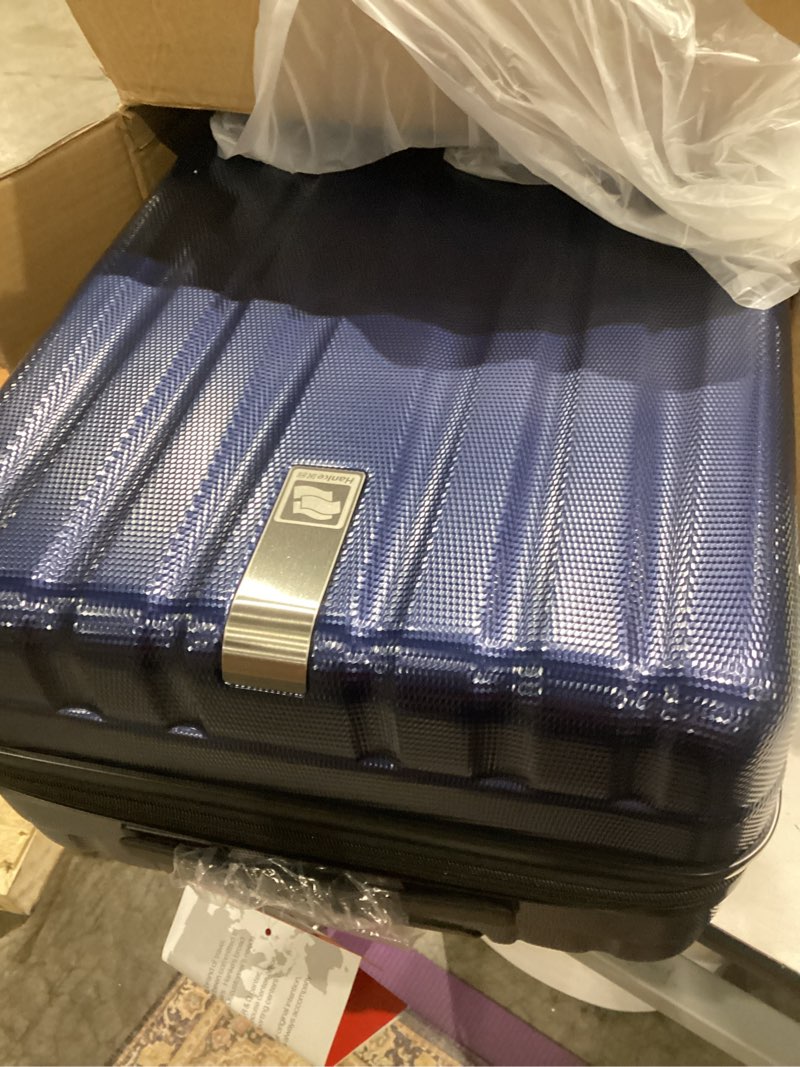 Condition photo showing Good Condition for hanke 24 inch expandable checked luggage lightweight pc hard case luggage suitcases with wheels travel luggage rolling large suitcase travel luggage bag for go to university.(dark blue) expandable 24 inch dark blue