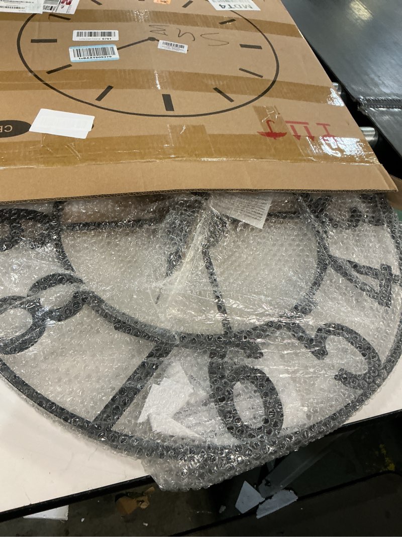 Condition photo showing Good Condition for Vantic 24 Inch Large Wall Clock, Arabic Numeral Metal Oversized Wall Clocks for Living Room Decor, Bedroom and Kitchen, Completely Silent, Non Ticking, Battery Operated