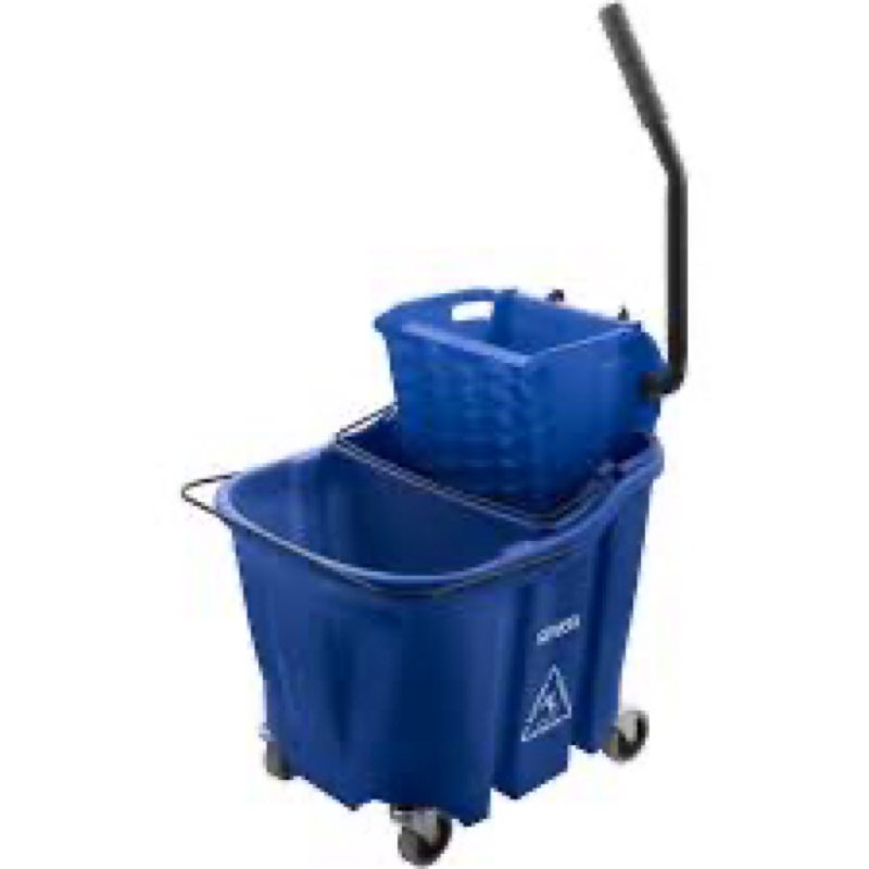 Carlisle FoodService Products Omnifit Mop Bucket with Side Press Wringer and Soiled Water Insert for