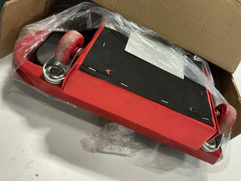 Condition photo showing As Is for torin tr6300 red rolling creeper garage/shop seat: padded mechanic stool with tool tray large red medium