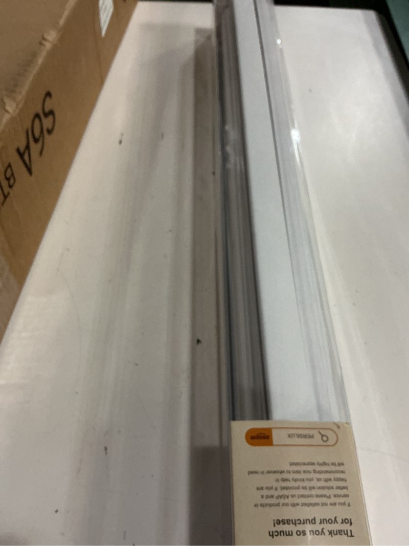 Condition photo showing As Is for persilux cordless blackout roller shades for windows, pull down shades & blinds with valance, thermal insulated fabric window blinds, free-stop for home, door and bedroom (white,28" w x 72" h) 28"w x 72"h white