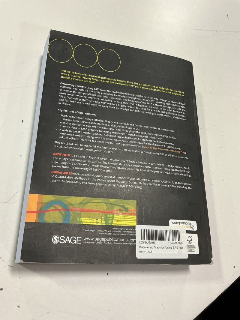 Condition photo showing As Is for Discovering Statistics Using SAS