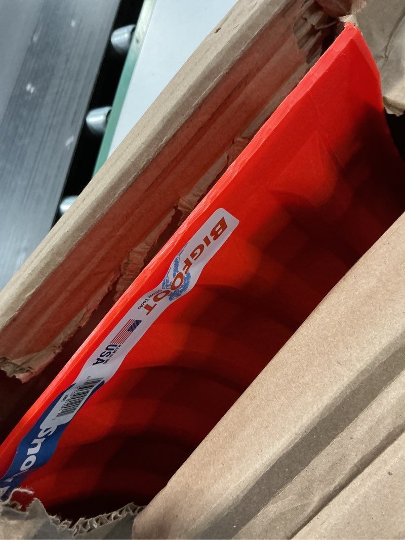 Condition photo showing As Is for Bigfoot 21  Poly Pusher Snow Shovel - No Wooden Handle