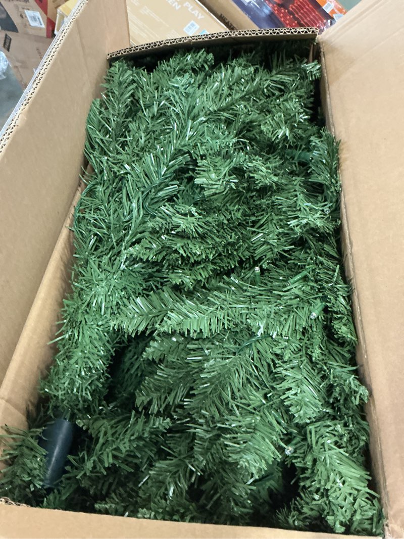 Condition photo showing As Is for 5.8FT Prelit Christmas Tree - Artificial Christmas Tree with Timer Remote for Indoor Holiday Decor - Xmas Tree for Home, Office, Living Room, Kitchen (B-Dark Green)