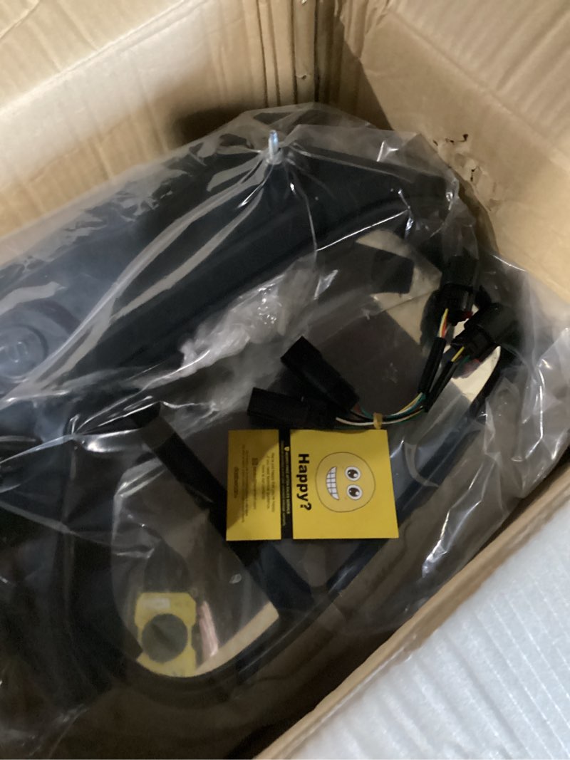 Condition photo showing Good Condition for dasbecan right passenger side mirror replacement compatible with 2015-2025 ford transit 150 250 350 manual folding, power heated, turn light, convex mirror matte black short arm