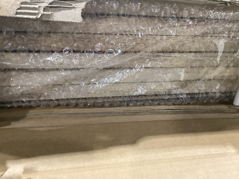 Condition photo showing As Is for vevor wood room divider, 6 panel wood folding privacy screen, 66.9 inches tall indoor louvered partition divider, portable decoration screen, for room separation, home, office, restaurant & bedroom 6 panel natural