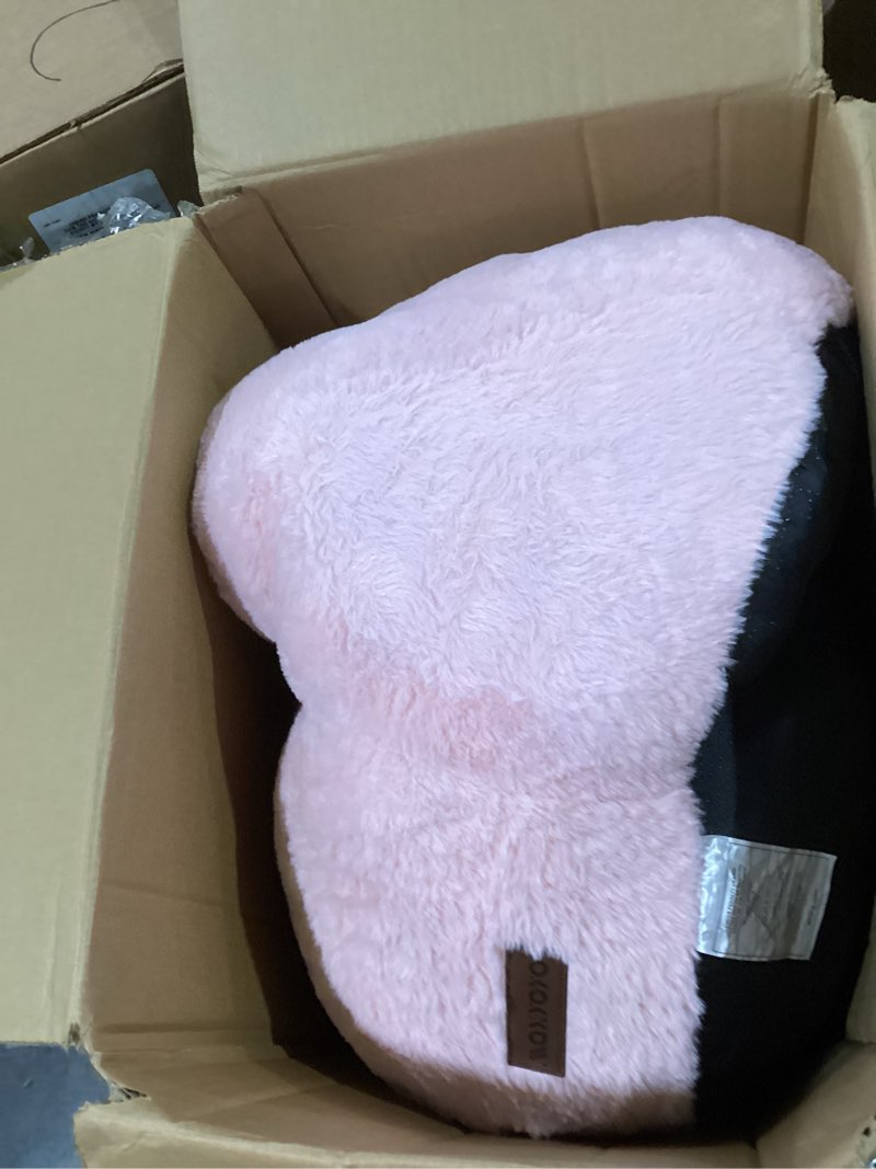 Condition photo showing Good Condition for maxyoyo kids bean bag chair, floral shaped bean bag sofa, plush faux fur toddler couch with petal backrest for boys girls, stuffed cozy sofa for nursery, bedroom, pink