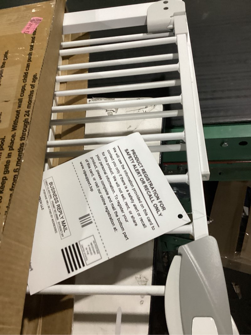 Condition photo showing New/Like New for waowao triple lock baby gate extra wide 62.59-67.32" pressure mounted walk through swing auto close safety white metal dog pet puppy cat for stairs,doorways,kitchen white 62.59-67.32"/159-171cm
